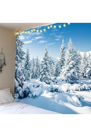 Kar Sahne Noel Goblen Polyester Blacklight Goblen, Oturma Odası Yatak Odası Ofis Ev Dekor Için Duvar Asılı