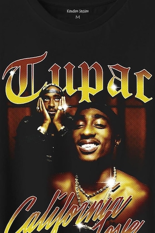 Tupac 2pac Shakur Rap Music West Coast 90s Rap Baskılı Tişört Unisex T-shirt 001