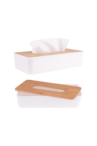 Singree Bambu Masaüstü Kutu Kapak, Banyo/yatak Odası/ofis Kullanıma Uygun, Organize Edici, Beyaz, Zekice Tasarım Beyaz