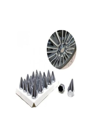 Sivri Mermi Bijon Kapağı Krom Renk Sökme Aparatlı 17mm