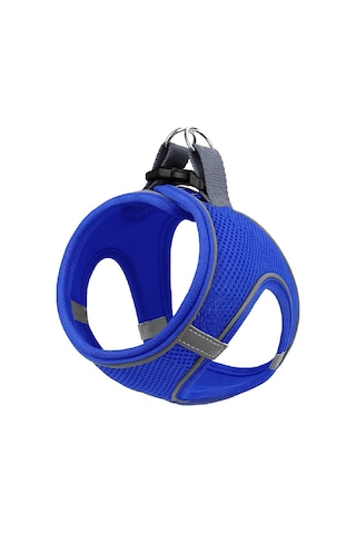 Mita Air Mesh Kedi Köpek Göğüs Tasması Çift Reflektörlü, Terletmeyen Mavi