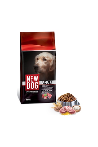 Newdog Kuzu Etli Pirinçli Yetişkin Köpek Maması 15 KG