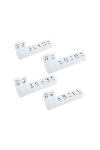 4 Adet Haftalık İlaç Kutusu İlaç Kutusu Düzenleyici