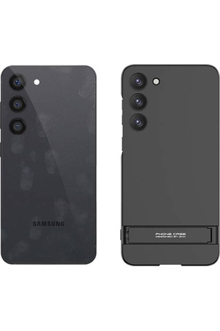 Samsung Galaxy S23 Plus Uyumlu Kılıf Dikey Yatay Standlı Mat Kamera Korumalı Telefon Kılıfı Kapak
