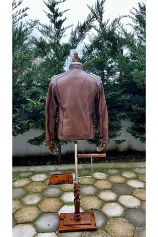 Always Leather Usta İşi Özel Dikim Hakiki Deri Ceket 1803340009 Kahverengi