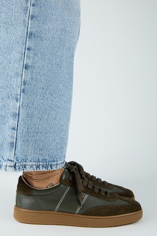 Manijero Krahe Pesci Kadın Hakiki Deri Üç Ayrı Alternatif Bağcıklı Haki Sneakers