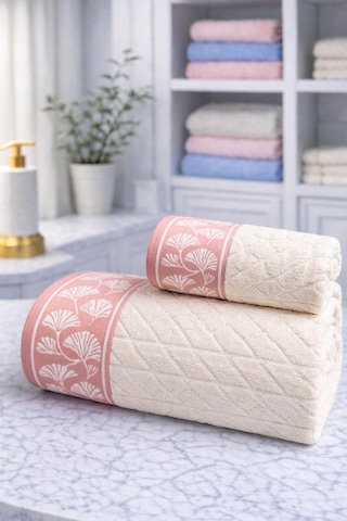 Özdilek Loseta Best Set Hamam Takımı Bej-pembe Çok Renkli