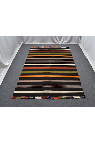 Zehra Abla Halı El Dokuma Seçkin Otantik Şarköy Perde Yün Kilim 7066 Çok Renkli