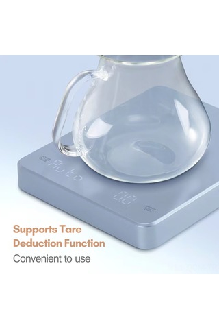 Qingmipy Yüksek Hassasiyetli Dijital Kahve Terazisi: Zamanlayıcılı, Usb Şarjlı, 3kg Kapasiteli, Led Ekran, Oz/ml/g Ölçümü Açık Mavi