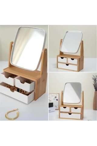 Periboia Ahşap 3 Çekmeceli Ayna Çok Renkli