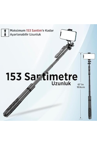 Jst40 Alüminyum Monopod Selfie Çubuğu Kumandalı Uyumlu