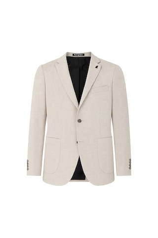 Plus Scorpion Açık Gri Kırçıllı Erkek Blazer Ceket Torba Cepli, Çift Yırtmaçlı, Dokulu Premium Kumaş Slim Fit Gri