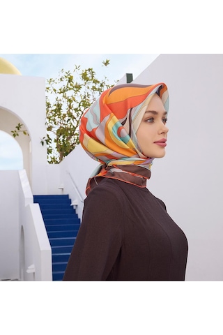Belli Twill İpek Eşarp 4108-81 Çok Renkli