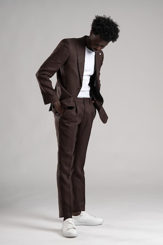 Sir Regular Fit Yarım Astarlı %100 Linen Keten Kumaş Takım Elbise 001