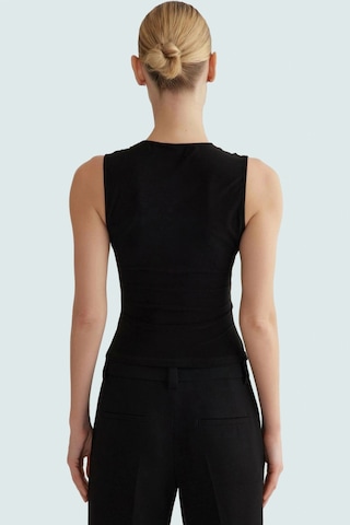 Frm Polyester Elastan Sandy Örme Büstiyer V Yaka Fitted Yazlık Kalite siyah