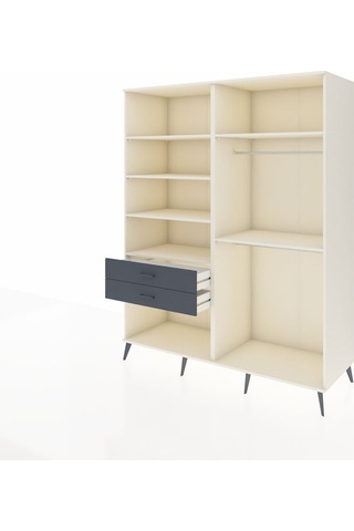 Kronos Gardrop 6 Raflı 2 Çekmeceli 2 Askılı 176x59x221 Aytaşı-aytaşı/antrasit Aytaşı/antrasit
