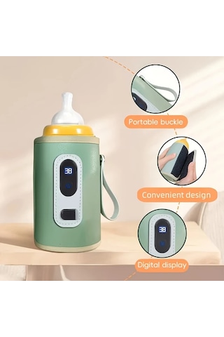 Willowhaven Gkkown Akıllı Usb Şişe Isıtıcı Gerçek Zamanlı Sıcaklık Göstergeli Taşınabilir Blue