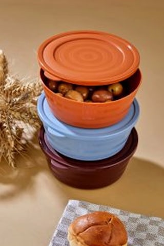 Harmony Kapaklı Yonca Kase 3'lü Royaleks-ht-002 Çok Renkli