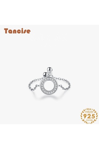 Tancise Klasik 925 Ayar Gümüş Zirkon Yüzük Bayanlar Takı Düğün Promise Parti Hediye