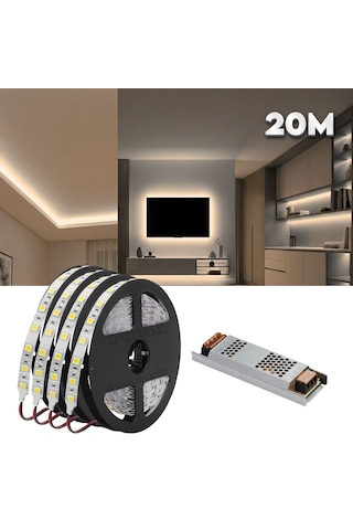 Gün Işığı Gizli Işık Bandı Seti - Tavan, Tv Ünitesi, Mobilya, Salon Oda Ambiyans Aydınlatma 20 Metre