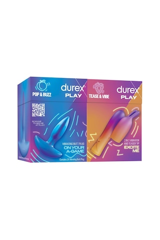Durex Titreşimli Anal Plug Tıkaç + Durex 2si1 Arada Titreşimli Vibratör Ve Uyarıcı Başlık