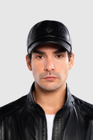 Tamer Tanca Erkek Hakiki Deri Siyah Devekuşu Şapka 524 1012 Sapka Sk20-21 Syh V/d Kusu Siyah