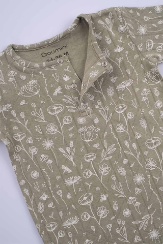 Boumini Bebek Kısa Kollu Şort Tulum Doğal Pamuk Wild Flowers Haki - Haki