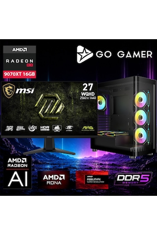 Go Gamer E797DP i9-14900KF 32 GB 2 TB SSD RX9070XT 16 GB27" Free Dos Oem Paket Masaüstü Oyuncu Bilgisayarı