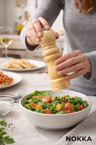 Bambu Gövdeli Komple Ahşap Tuz Karabiber Değirmeni Baharat Öğütücüsü Büyük Boy 20 Cm Diğer