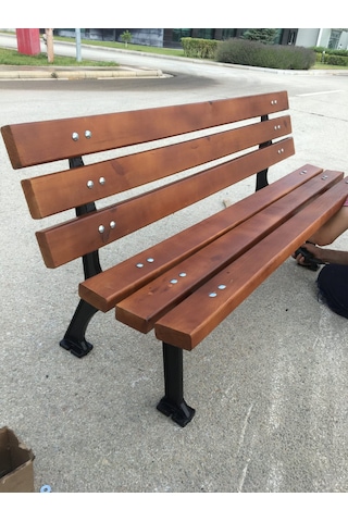 Abronyahediye Bank Döküm Bahçe Bankı Modelleri Ahşaplı Bank 1 Adet Siyah