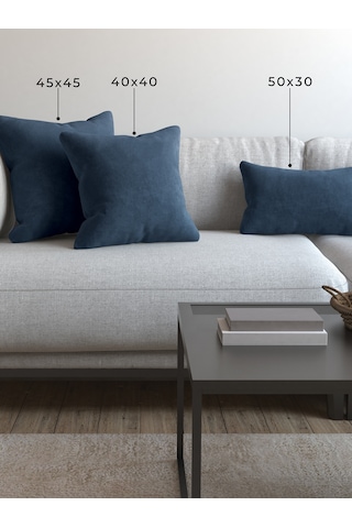 Br Demor Home Soft Series Güvercin Mavisi Kırlent, Yastık Kılıfı Güvercin Mavisi