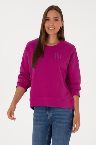 U.S. Polo Assn. Kadın Fuşya Bisiklet Yaka Basic Sweatshırt 50313565-VR023