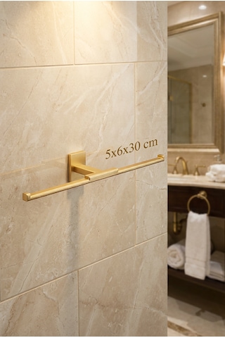 Yedekli Tuvalet Kağıtlığı Premium Gold Alüminyum Dayanıklı Yapışkanlı Altın