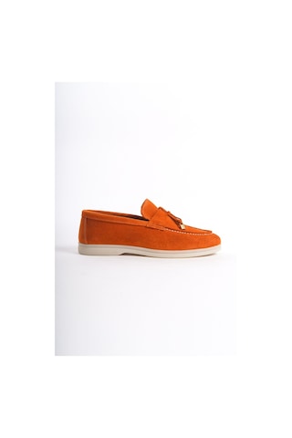 Mubiano Hakiki Deri Collection Kadın Süet Loafer & Babet Oranj -mckry1410-orj Oranj