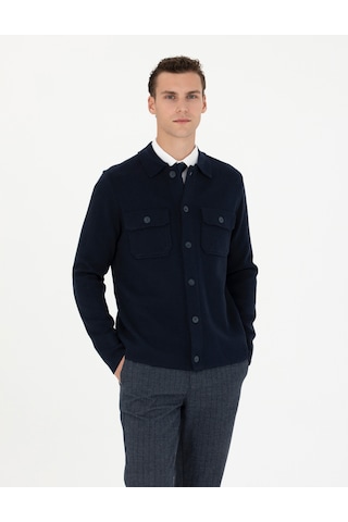 Pierre Cardin Erkek Lacivert Melanj Hırka Triko 50278090-vr120 Lacivert Melanj