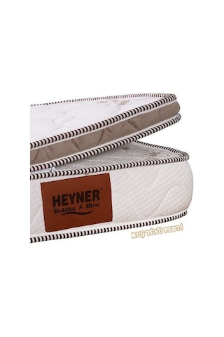80 x 180 Heyner Kuş Tüyü Ped'Li Ortopedik Yaylı Yatak 80 x 180 Coffe