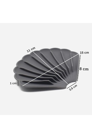 Gri Renk Kaymaz İstiridye Şekilli Silikon Sabunluk Sabun Depolama Tutucu Ve Taşınabilir Sabunluk Plakası Diğer