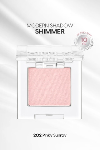 Uzun Süre Kalıcı Kolay Uygulanan Işıltılı Tekli Far Modern Shadow Shimmer 202 Pinky Sunray 202