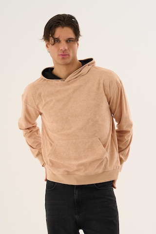 Alexandergardi Alexandergardı Kangru Cepli Kapişonlu Sweatshirt E23-00176 Bej