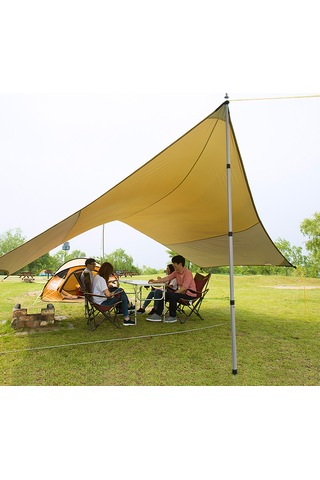 Springsun Siyah Dört Bölüm Gömlek Açılabilir Alüminyum Çadır Direği, 2.8 Metre Uzunlukta Dış Mekan İçin Siyah