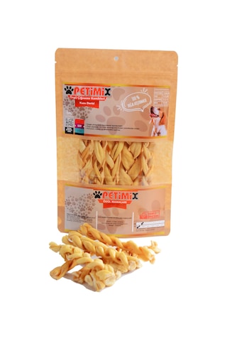 Petimix Örgü Kuzu Deri Çiğneme Kemikleri Köpek Ödülü 100 G
