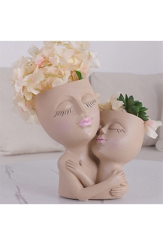 Ulzyvf Yüz Vazo Saksısı Saksısı Saksıları Reçine Kızlar Kadın Hava Ev Etli Dekorasyonu Çiçek Çiçek Baş Bahçe Aşk Anne Açık Jv