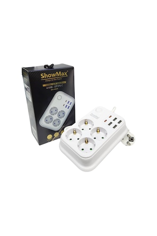 Showmax Sh-4629 Termal Akım Korumalı 2 Metre Priz Showmax Sh-4629 Termal Akım Korumalı 2 Metre Priz