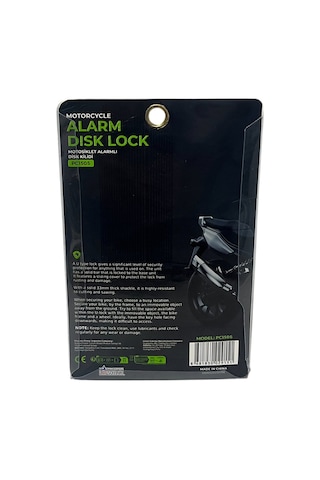 Automarkt Pc1505 Alarmlı Motosiklet, Bisiklet, Scooter, Bebek Arabası Disk Kilidi