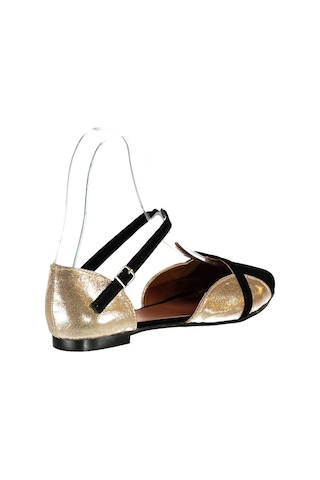 Fox Shoes Siyah/dore Kadın Babet B726881802 Siyah