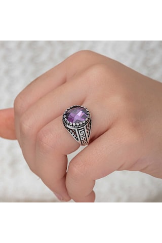 Casera's Gümüş Lila Zirkon Taşlı Çocuk Erkek Yüzük Csr2184720 Gümüş
