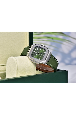 Pagani Design Pd-ys019 37mm Japon Vh31 Kronograf Kuvars Saat Safir Kristal 50m Su Geçirmez Işıklı Deri Erkek Saati Yeşil Diğer