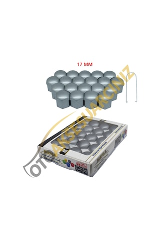 A Kalite Mefsa Bijon Kapağı Düz 17 Mm Gri 20 Li Set