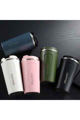 Samdoo 304 Çelik İkili Vakumlu Isıtıcı Bardak, 510ml Pembe, Araçta Taşınabilir, Ev Ofis Spor Seyahat Kullanıma Uygun Siyah