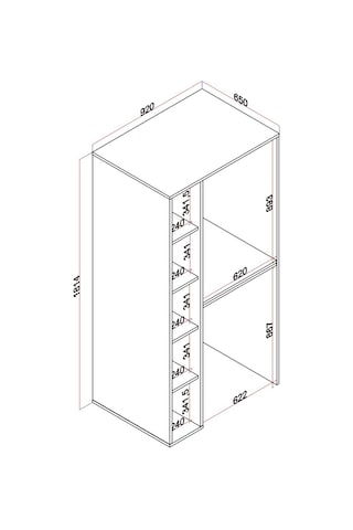Rudu Sera Çamaşır Ve Kurutma Makinesi Dolabı, Banyo Dolabı 92x65x184 Cm 1 Kapaklı 5 Raflı-beyaz